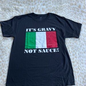 Hanes Black Short Sleeve Tee Italian Gravy Graphic